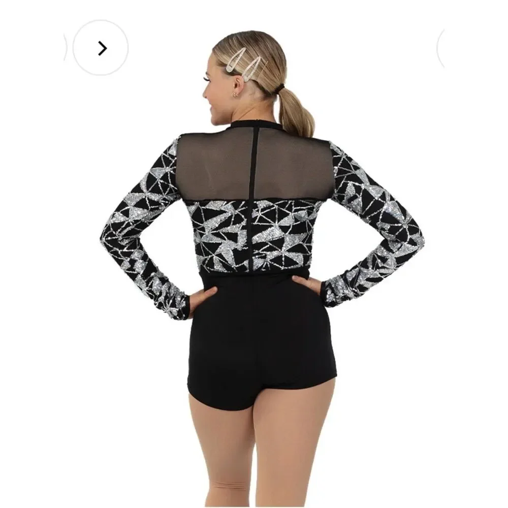 Alexandra Collection Cover Me In Diamonds Dance Costume Sz Y14